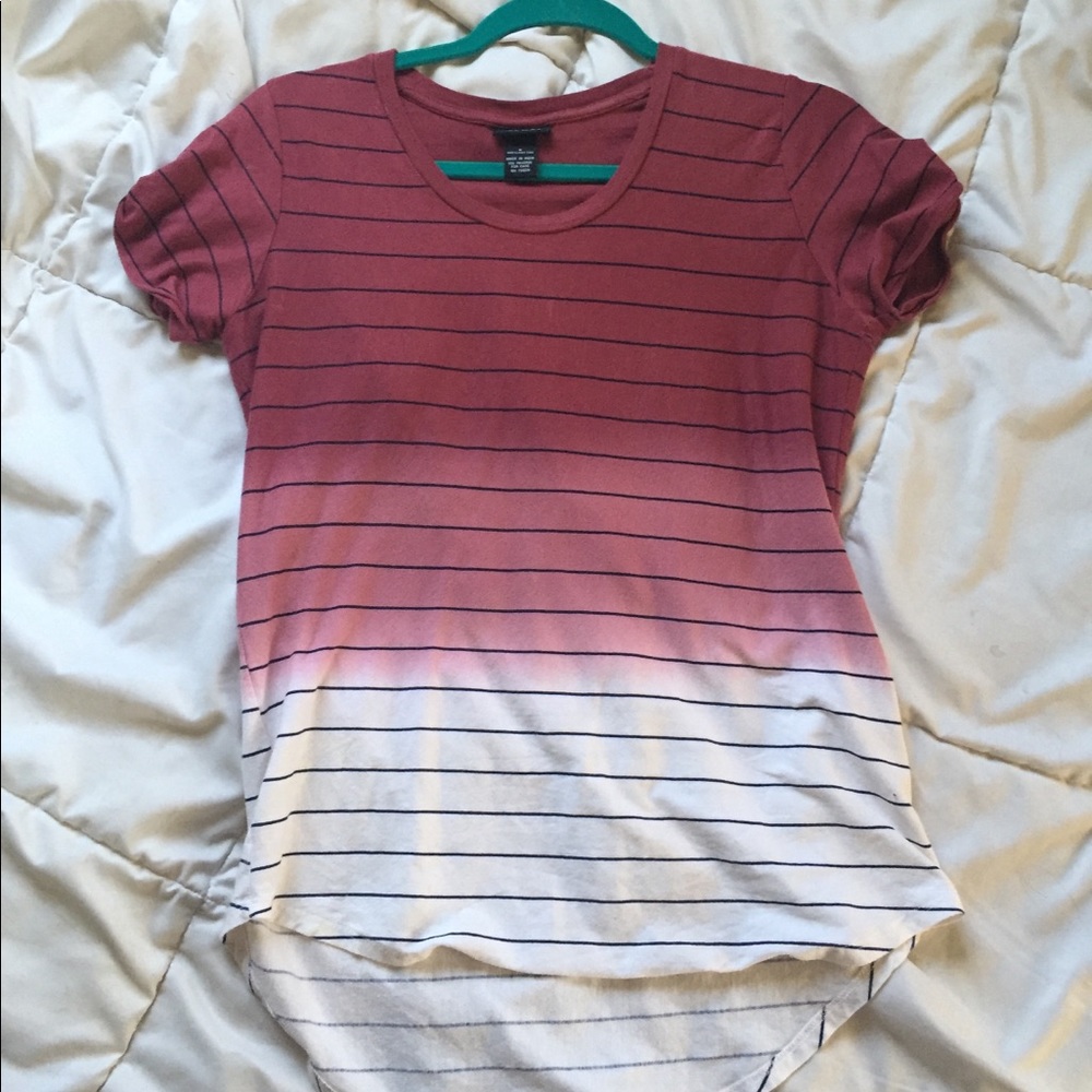 Rue 21 ombré burgundy striped shirt